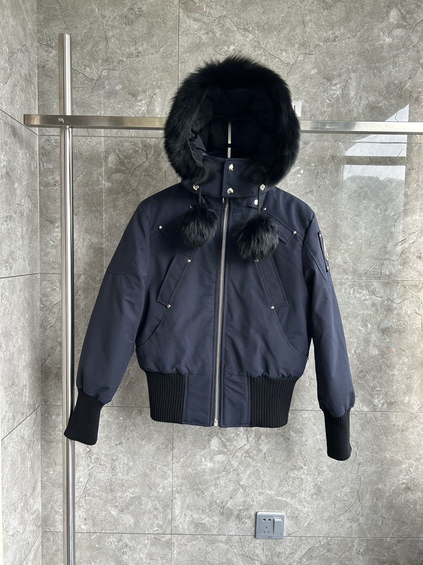 Moose Knuckles Hooded Fur-Trim Bomber Jacket Moose Knuckles Hooded Fur-Trim Bomber Jacket
